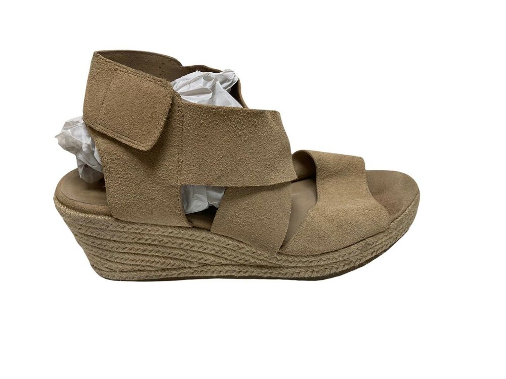 Eileen Fisher Womens Willow 3 Espadrille Wedge Sandal Metallic Suede Size 9
